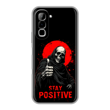 Силиконовый чехол на Infinix Hot 70 с принтом смешной скелет