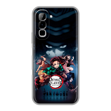 Силиконовый чехол на Infinix Hot 70 с принтом Demon Slayer Клинок рассекающий демонов Силиконовый чехол на Infinix Hot 70 с принтом Demon Slayer Клинок рассекающий демонов