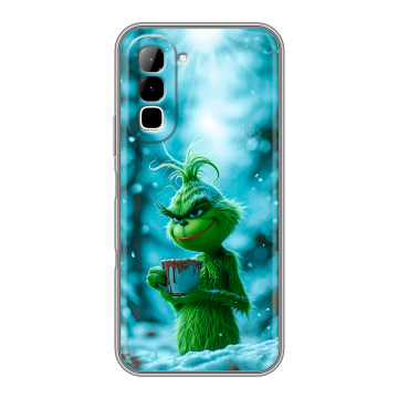 Силиконовый чехол на Infinix Hot 70 с принтом Новый год гринч