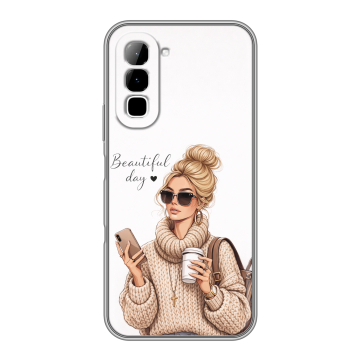 Силиконовый чехол на Infinix Hot 70 с принтом женский Силиконовый чехол на Infinix Hot 70 с принтом женский