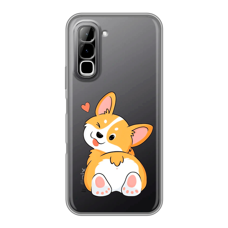 Силиконовый чехол на Infinix Hot 70 с принтом Корги Силиконовый чехол на Infinix Hot 70 с принтом Корги