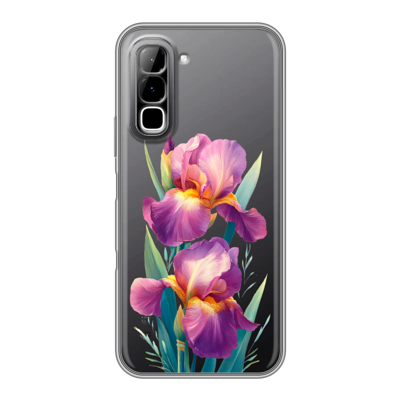Силиконовый чехол на Infinix Hot 70 с принтом Цветы орхидеи Силиконовый чехол на Infinix Hot 70 с принтом Цветы орхидеи