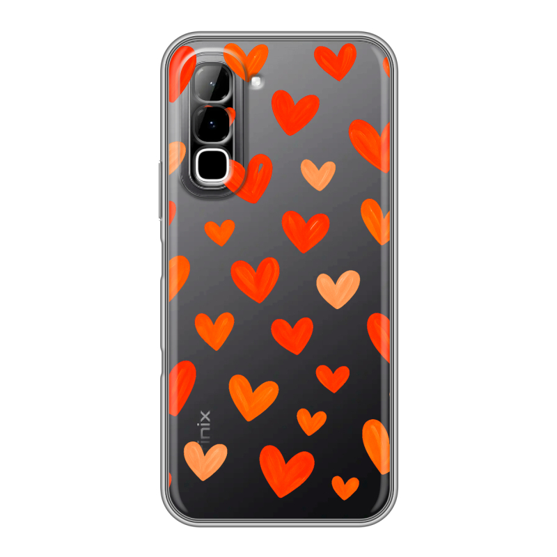 Силиконовый чехол на Infinix Hot 70 с принтом Сердечки Силиконовый чехол на Infinix Hot 70 с принтом Сердечки