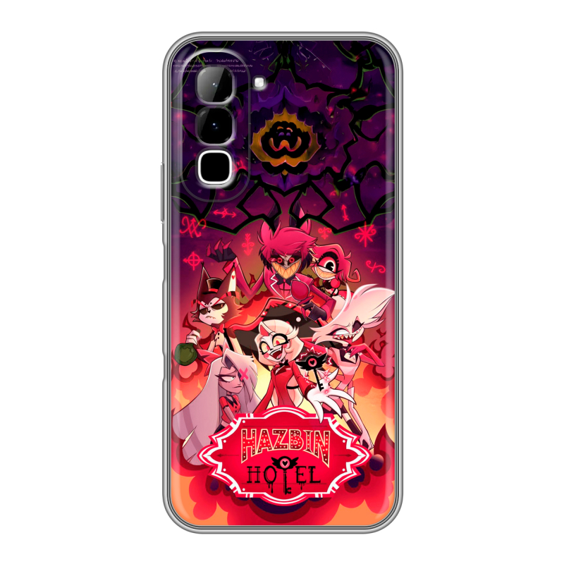 Силиконовый чехол на Infinix Hot 70 с принтом Hazbin Hotel Отель Хазбин Силиконовый чехол на Infinix Hot 70 с принтом Hazbin Hotel Отель Хазбин