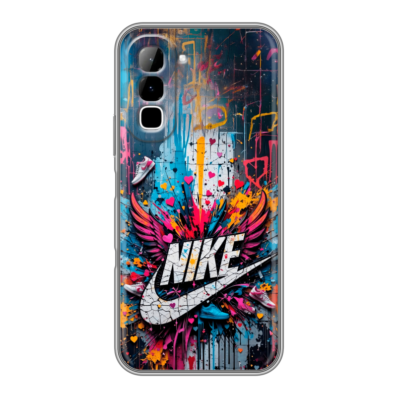 Силиконовый чехол на Infinix Hot 70 с принтом Nike Найк Силиконовый чехол на Infinix Hot 70 с принтом Nike Найк