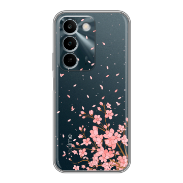 Силиконовый чехол на Realme C83 с принтом Ветка сакуры