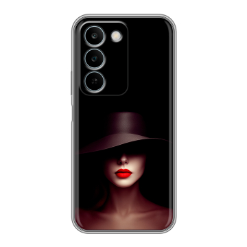 Силиконовый чехол на Realme C83 с принтом Девушка в шляпе