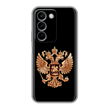 Силиконовый чехол на Realme C83 с принтом Герб России золотой Силиконовый чехол на Realme C83 с принтом Герб России золотой