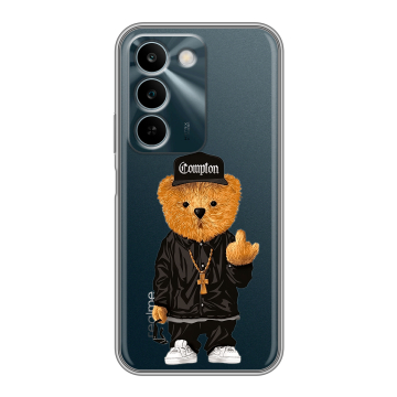 Силиконовый чехол на Realme C83 с принтом Мишка
