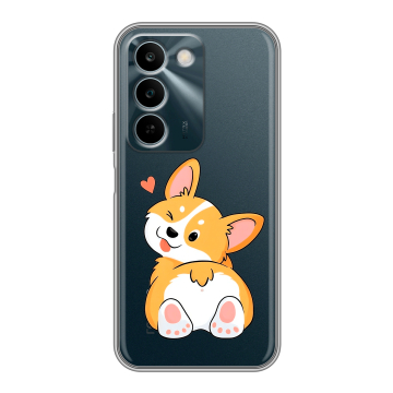 Силиконовый чехол на Realme C83 с принтом Корги