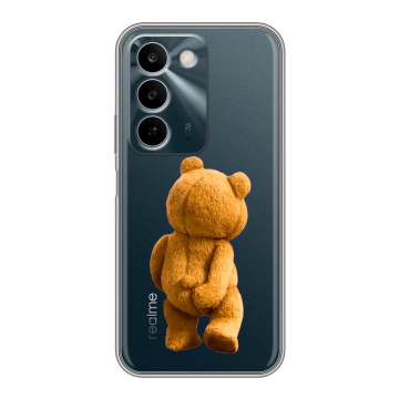 Силиконовый чехол на Realme C83 с принтом Медведь