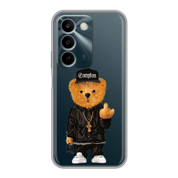 Силиконовый чехол на Realme C83 с принтом Плюшевый медведь