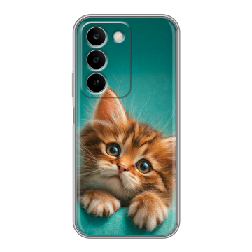 Силиконовый чехол на Realme C83 с принтом котенок