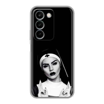 Силиконовый чехол на Realme C83 с принтом монашка