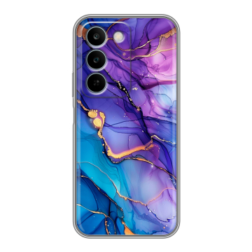 Силиконовый чехол на Realme C83 с принтом синий мрамор