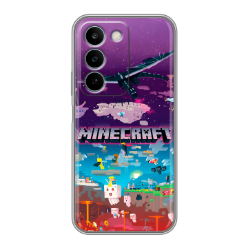 Силиконовый чехол на Realme C83 с принтом Майнкрафт Minecraft