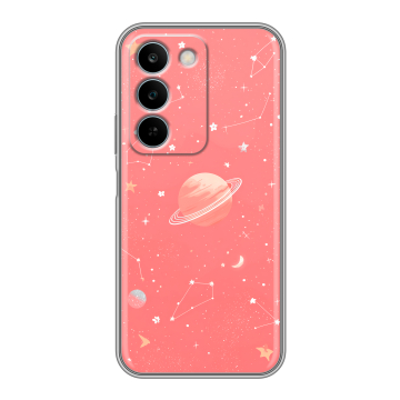 Силиконовый чехол на Realme C83 с принтом Розовый космос Силиконовый чехол на Realme C83 с принтом Розовый космос