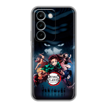 Силиконовый чехол на Realme C83 с принтом Demon Slayer Клинок рассекающий демонов
