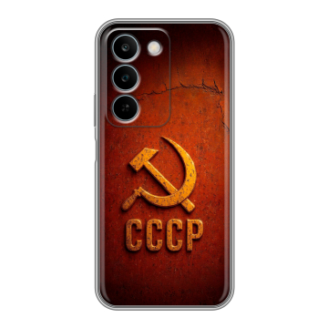 Силиконовый чехол на Realme C83 с принтом Флаг Герб СССР
