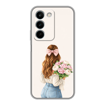 Силиконовый чехол на Realme C83 с принтом женский