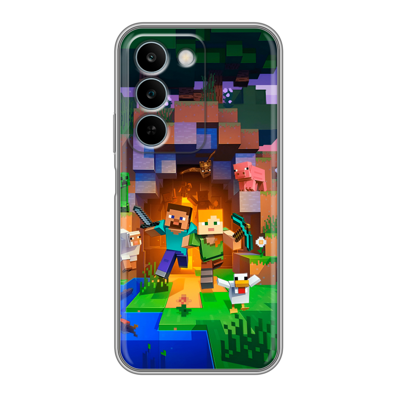 Силиконовый чехол на Realme C83 с принтом Майнкрафт Minecraft Силиконовый чехол на Realme C83 с принтом Майнкрафт Minecraft