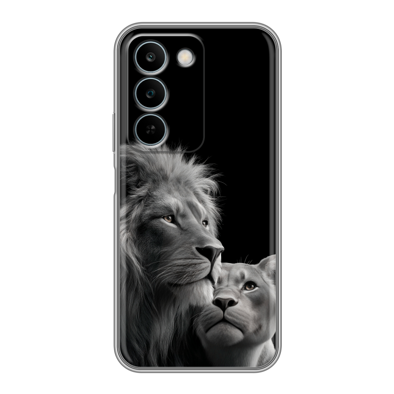 Силиконовый чехол на Realme C83 с принтом Лев кошки Силиконовый чехол на Realme C83 с принтом Лев кошки