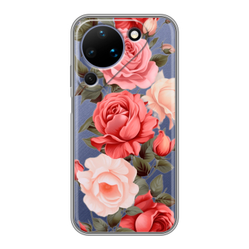 Силиконовый чехол на Huawei Pura 90 с принтом Розы
