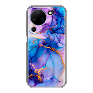 Силиконовый чехол на Huawei Pura 90 с принтом синий мрамор