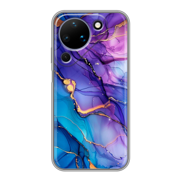 Силиконовый чехол на Huawei Pura 90 с принтом синий мрамор