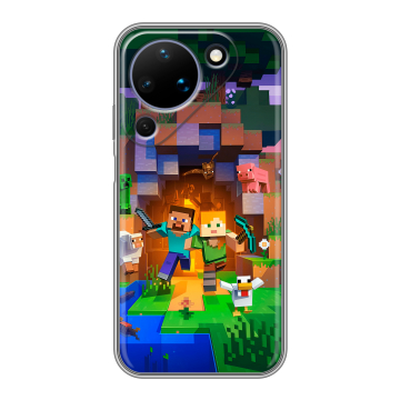 Силиконовый чехол на Huawei Pura 90 с принтом Майнкрафт Minecraft Силиконовый чехол на Huawei Pura 90 с принтом Майнкрафт Minecraft