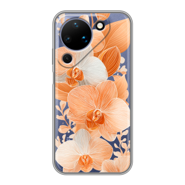 Силиконовый чехол на Huawei Pura 90 с принтом Бежевые цветы