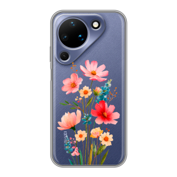 Силиконовый чехол на Huawei Pura 90 с принтом Цветы