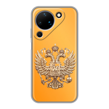 Силиконовый чехол на Huawei Pura 90 с принтом Герб Флаг России