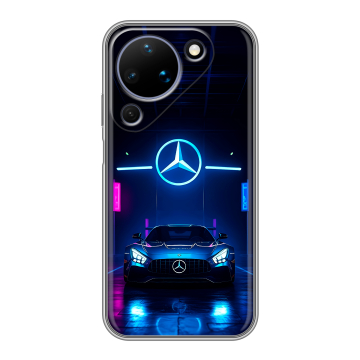 Силиконовый чехол на Huawei Pura 90 с принтом Mercedes Мерседес
