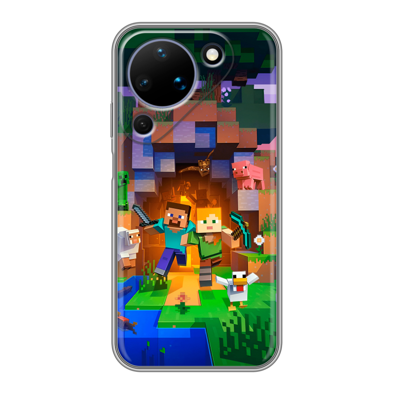 Силиконовый чехол на Huawei Pura 90 с принтом Майнкрафт Minecraft Силиконовый чехол на Huawei Pura 90 с принтом Майнкрафт Minecraft