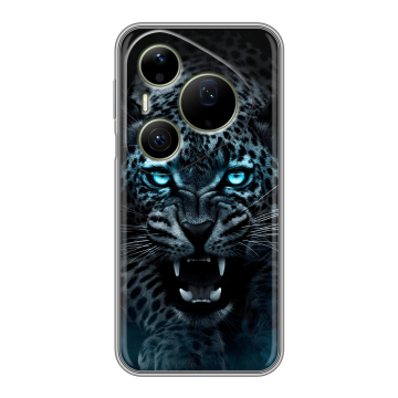 Силиконовый чехол на Huawei Pura 90 Pro Max с принтом Темный леопард Силиконовый чехол на Huawei Pura 90 Pro Max с принтом Темный леопард