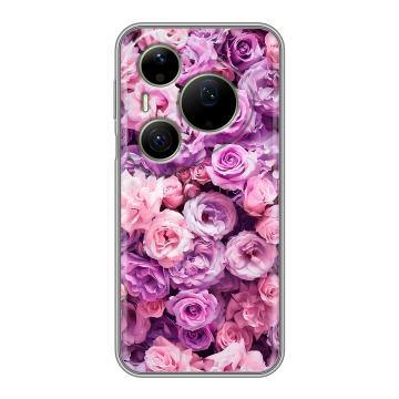 Силиконовый чехол на Huawei Pura 90 Pro Max с принтом лавандовые розы