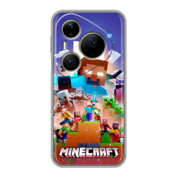 Силиконовый чехол на Huawei Pura 90 Pro Max с принтом Майнкрафт Minecraft Силиконовый чехол на Huawei Pura 90 Pro Max с принтом Майнкрафт Minecraft
