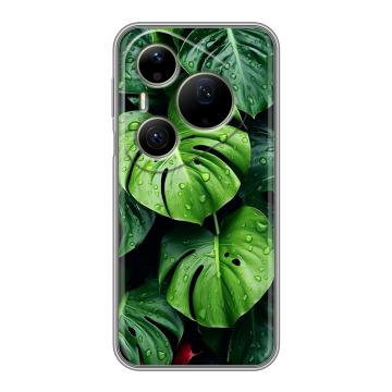 Силиконовый чехол на Huawei Pura 90 Pro Max с принтом Листья