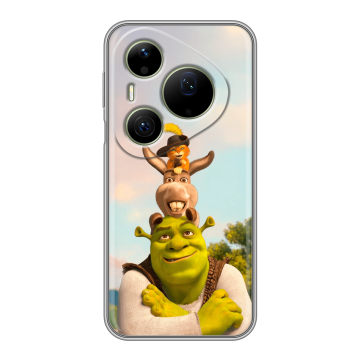 Силиконовый чехол на Huawei Pura 90 Pro Max с принтом Шрек Shrek