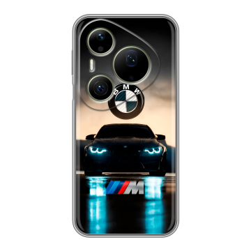 Силиконовый чехол на Huawei Pura 90 Pro Max с принтом БМВ BMW Силиконовый чехол на Huawei Pura 90 Pro Max с принтом БМВ BMW