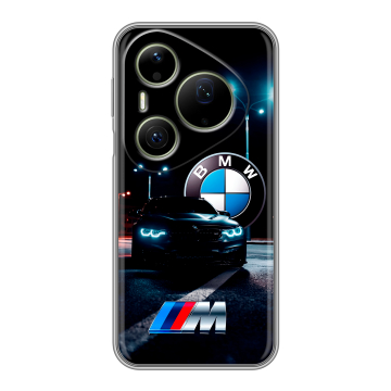 Силиконовый чехол на Huawei Pura 90 Pro Max с принтом БМВ BMW Силиконовый чехол на Huawei Pura 90 Pro Max с принтом БМВ BMW