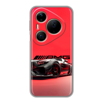 Силиконовый чехол на Huawei Pura 90 Pro Max с принтом Мерседес Mercedes AMG