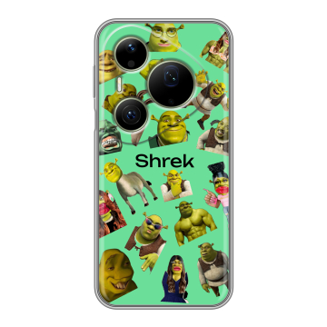 Силиконовый чехол на Huawei Pura 90 Pro Max с принтом Шрек Shrek