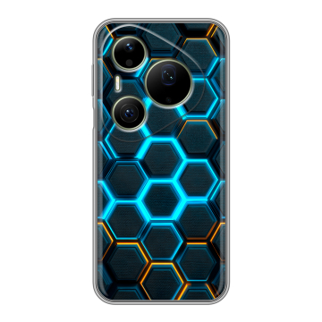 Силиконовый чехол на Huawei Pura 90 Pro Max с принтом Неоновые соты