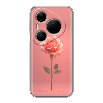 Силиконовый чехол на Huawei Pura 90 Pro Max с принтом Розовая роза