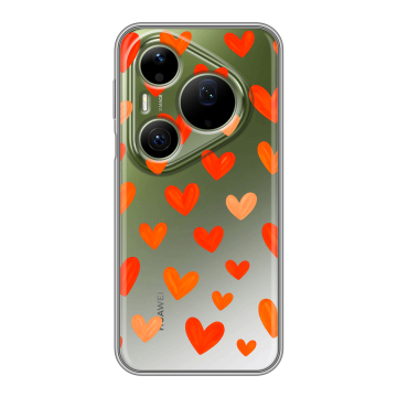 Силиконовый чехол на Huawei Pura 90 Pro Max с принтом Сердечки
