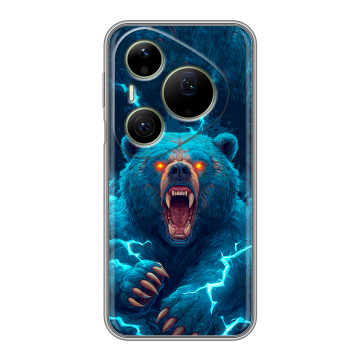 Силиконовый чехол на Huawei Pura 90 Pro Max с принтом Медведь