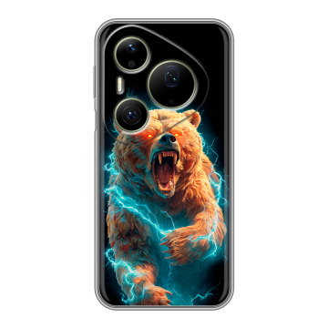 Силиконовый чехол на Huawei Pura 90 Pro Max с принтом Медведь