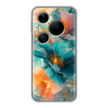 Силиконовый чехол на Huawei Pura 90 Pro Max с принтом Цветы